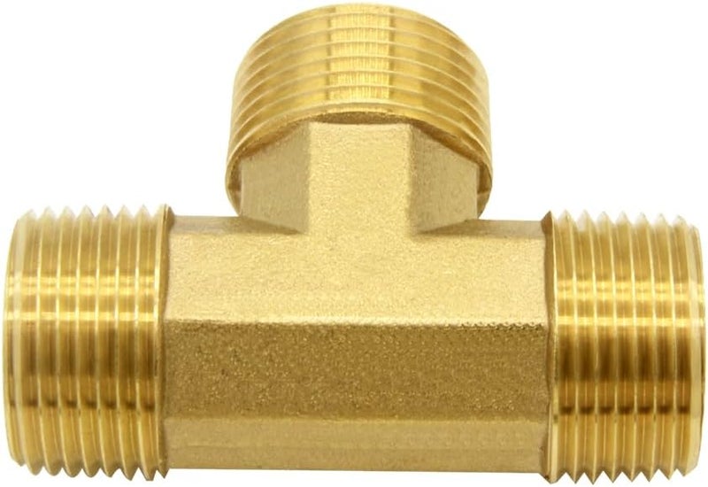 Hooshing محولات أنابيب نحاسية على شكل حرف T 3/4" NPT x 3/4" NPT x 3/4" NPT ذكر لتحويل الوقود والزيت والغاز والسباكة - Image 4